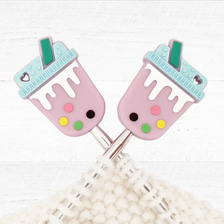 Bubble Tea - Taro Milk Boba Stitch Stoppers by Pretty Warm Designs