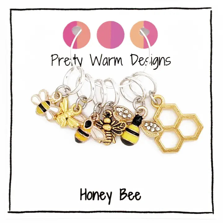 Honey Bee - Ring Stitch Markers by Pretty Warm