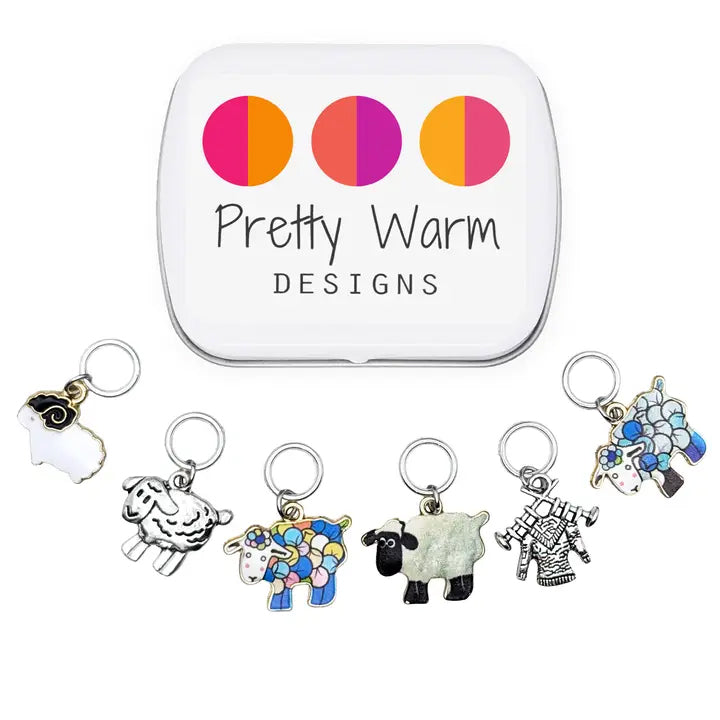 Sheep - Ring Stitch Markers by Pretty Warm